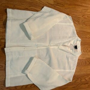 Eileen Fisher white linen shirt Size Small